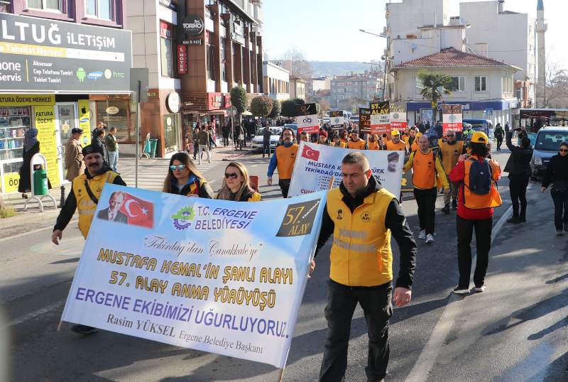 Tekirdağ'dan Çanakkale'ye 57'nci Alay yürüyüşü başladı