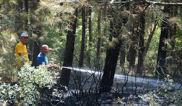 Orman Yangınına Helikopterle Müdahale