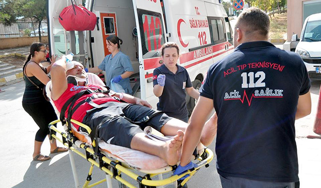 Devrilen motosikletin sürücüsü yaralandı