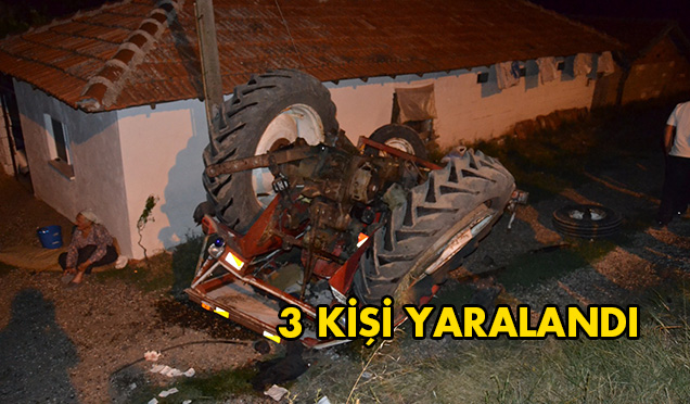 Cip’in Çarptığı Traktör Devrildi 3 Yaralı