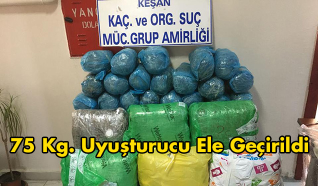 Meriç’te 75 Kg. Uyuşturucu Ele Geçirildi