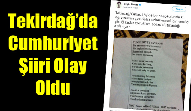 TEKİRDAĞ’DA CUMHURİYET ŞİİRİ OLAY OLDU