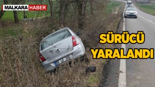 Malkara'da Trafik Kazası. Otomobil Sürücüsü Yaralandı.