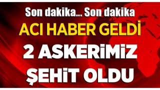 Acı haber: 2 askerimiz şehit oldu!