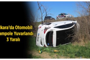 Otomobil Şarampole Yuvarlandı, 3 Yaralı