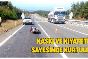 Tankere çarpan motosikletli genç yaralandı