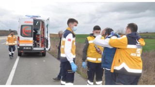 Tekirdağ'da takla atan taksinin sürücüsü yaralandı