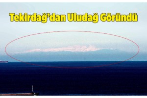 Tekirdağ'dan Uludağ'ın karlı zirvelerini görüntüledi