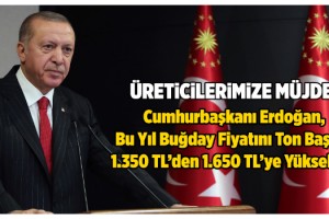 Cumhurbaşkanı Erdoğan; Buğday Fiyatını Ton Başına 1650 TL'ye Yükselttik