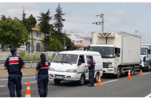 İstanbul-Tekirdağ karayolunda drone ile denetim