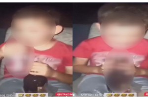 Sosyal medyada tepki çeken görüntü; Çocuğa alkol içirip paylaştı