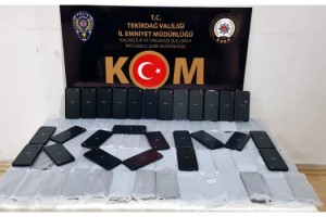 Tekirdağ’da, 100 adet kaçak cep telefonu ele geçirildi