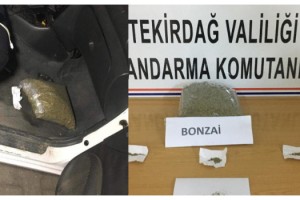 Tekirdağ'da, otomobilde 1 kilo bonzai bulundu
