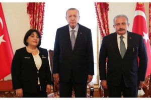 Erdoğan, Azerbaycan Milli Meclis Başkanı Gafarova'yı kabul etti