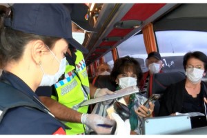 Jandarmadan otobüslerde HES kodu ve maske denetimi