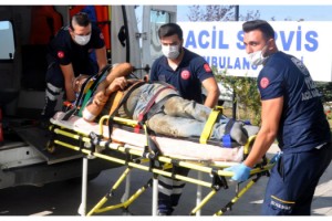 Malkara'da 5 metreden düşen işçi yaralandı