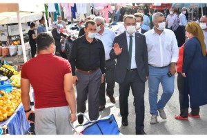 Malkara'nın semt pazarlarında koronavirüs denetimi