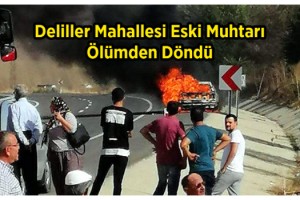 Hareket halindeki otomobil alev aldı: 2 yaralı