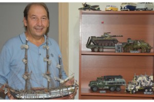 Atıklardan savaş gemileri ve askeri araçların maketini yapıyor