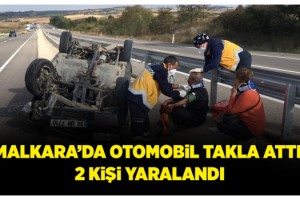 Malkara’da Otomobil Takla Attı; 2 Kişi Yaralandı