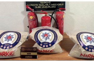 TIR’da yangın tüpleri içinde uyuşturucu ele geçti