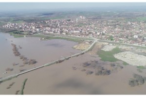 Ergene Nehri'nin alarm seviyesi 'turuncu'ya döndü