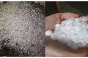 Malkara’da 20 dakika etkili olan dolu, ekili arazilere zarar verdi