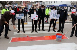 Keşan’da, 'Yayalar kırmızı çizgimiz' uygulaması hayata geçti