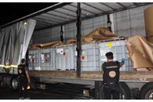 Kapıkule'de TIR'da 16 ton asit anhidrit ele geçirildi