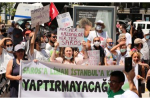 Edirne'de 'Saros'uma dokunma' mitingi