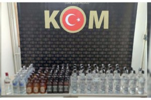 Tekirdağ'da 82 şişe kaçak içki ele geçirildi
