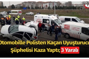 Otomobille polisten kaçan uyuşturucu şüphelisi kaza yaptı; 3 yaralı