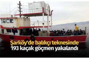 Şarköy'de balıkçı teknesinde 193 kaçak göçmen yakalandı