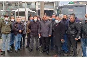 Tekirdağ'da güzergahları değiştirilen minibüsçülerden eylem