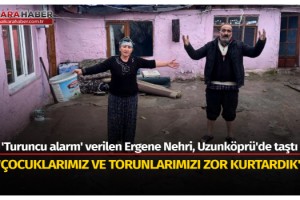 Turuncu alarm' verilen Ergene Nehri, Uzunköprü'de taştı