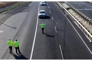 Tekirdağ'da dronla trafik denetimi