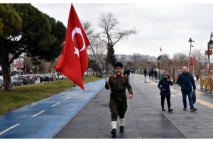 Çanakkale'ye yürüyen gazi torunu, Tekirdağ'da