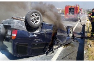 Lüleburgaz'da kontrolden çıkan cip takla attı: 1 yaralı