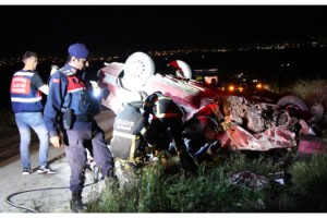 Tekirdağ’da takla atan otomobilin sürücüsü öldü