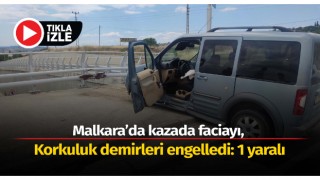 Malkara’da kazada faciayı korkuluk demirleri engelledi: 1 yaralı