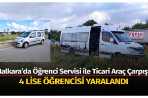 Malkara’da öğrenci servisi ile ticari araç çarpıştı: 4 yaralı