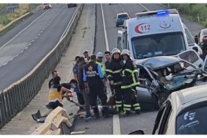 Tekirdağ'da zincirleme kaza: 1 ölü, 2 yaralı