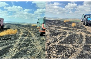 Malkara'da 100 dönüm buğday tarlası yandı