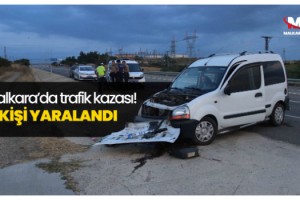 Malkara'da hafif ticari araç su kanalına çarptı; 2 yaralı