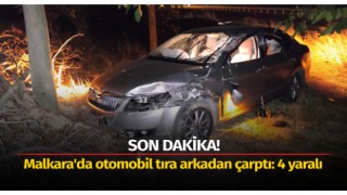 Malkara'da otomobil tıra arkadan çarptı: 4 yaralı