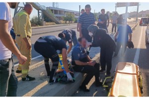 Malkara'da polis memuruna otomobil çarptı