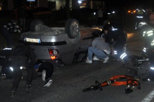 Malkara'da otomobil takla attı; 6 yaralı
