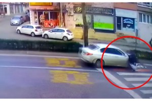 Otomobilin yayaya çarptığı kaza, kamerada