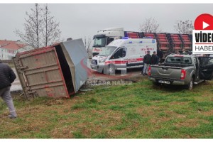 Malkara'da kamyon ile hafif ticari araç çarpıştı: 2 yaralı