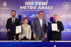 İmamoğlu, 100 yeni metro aracı temini imza törenine katıldı